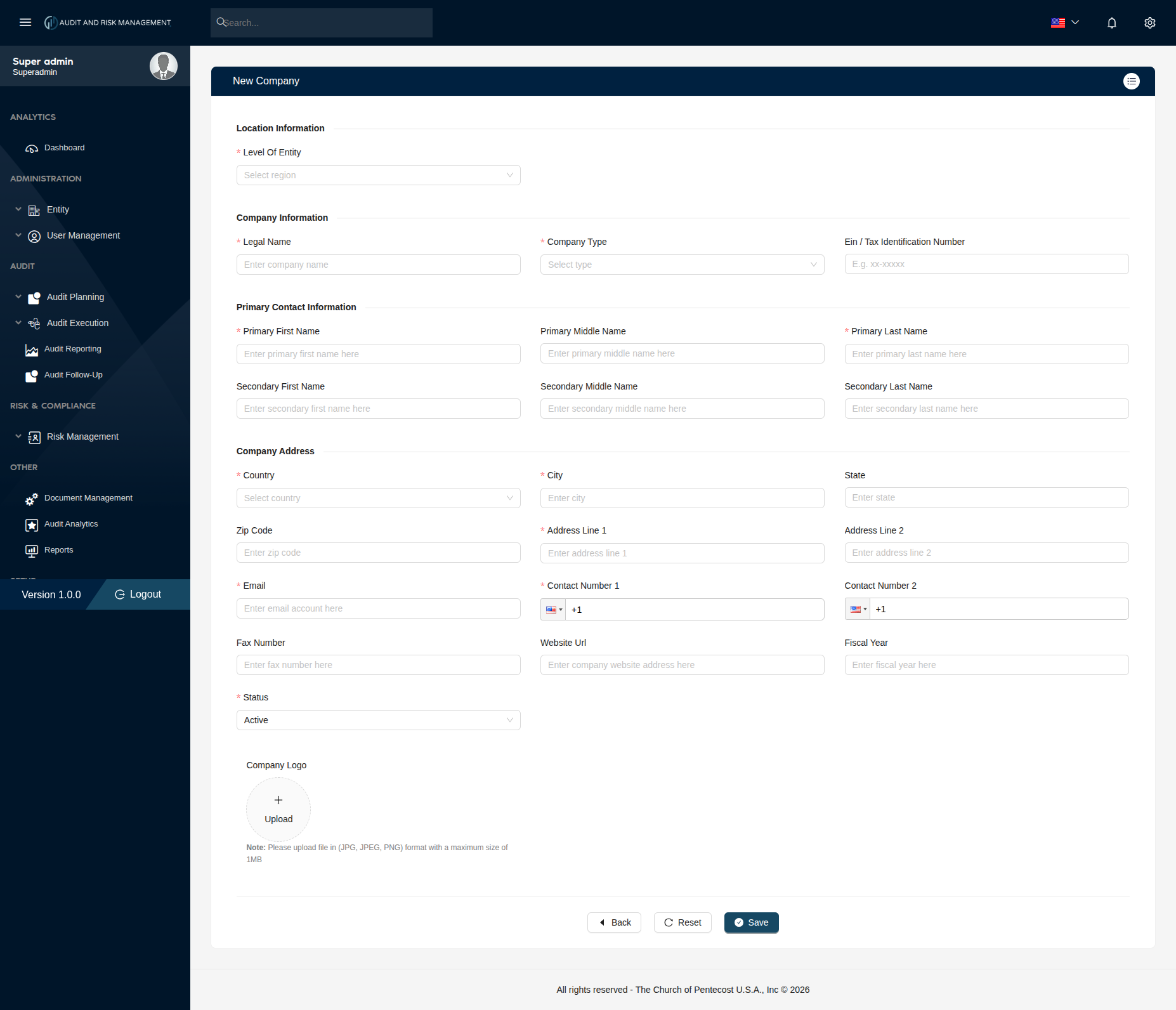 New Company Form