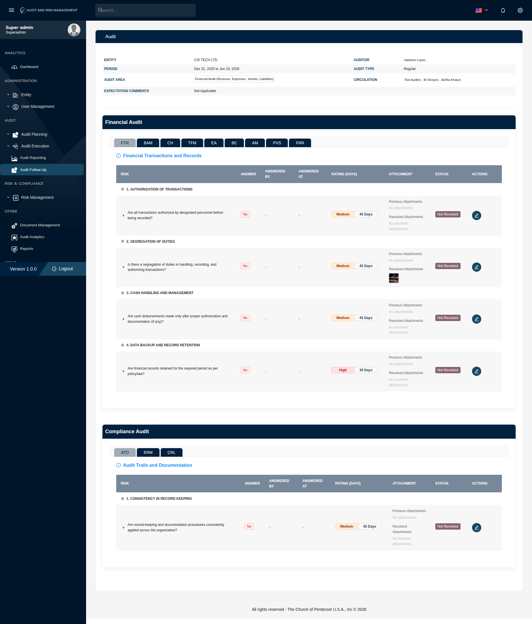 Audit Follow-Up Detail