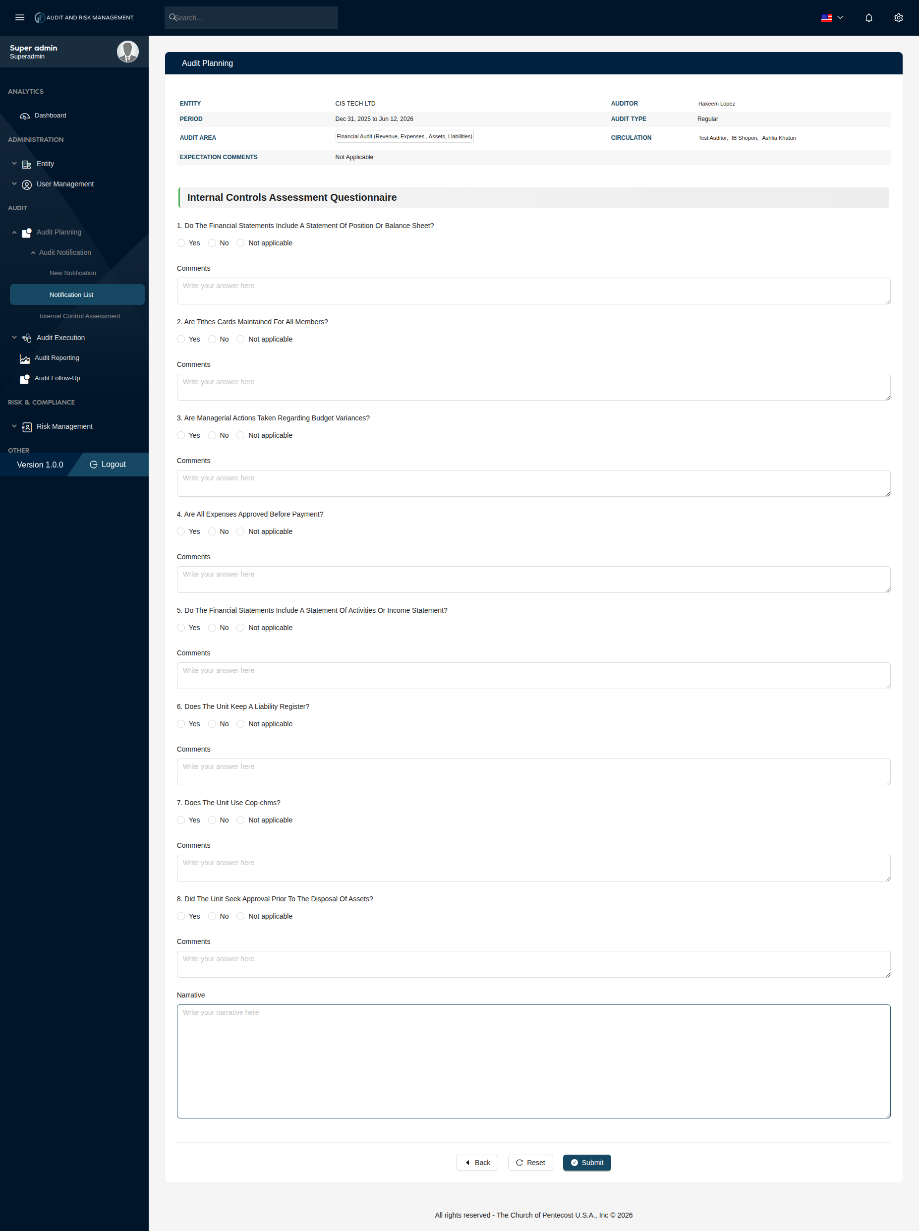 Notification Detail Page